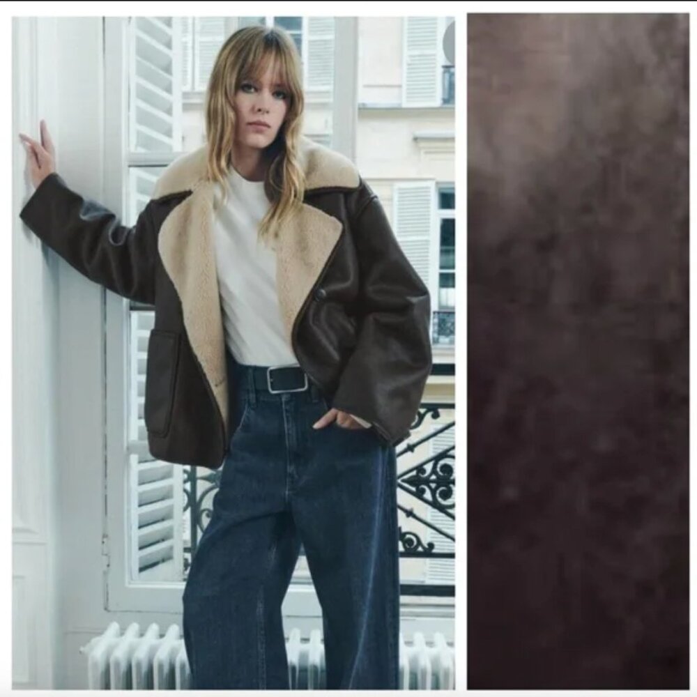 NWT. Zara ZW Collection Dark Brown Double-Faced Jacket. 3548/246 Size S